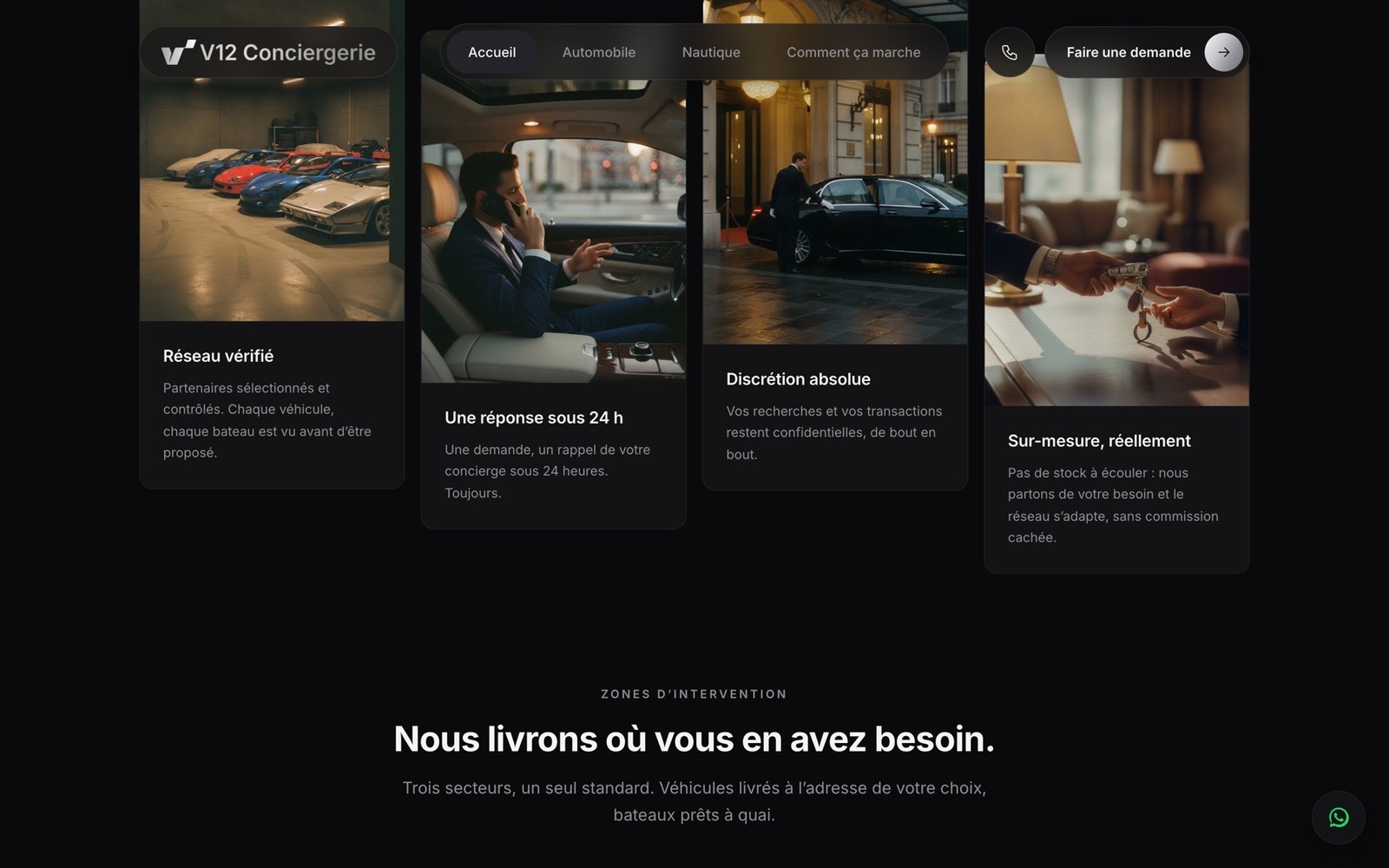 V12 Conciergerie : réseau vérifié, réponse 24h, discrétion